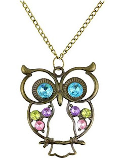 Caetle Big Eye Hollow Owl Bird Love Lover Chain Necklace