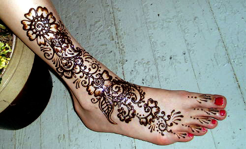  the design from getting spoiled Foot Mehndi