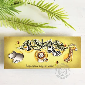 Sunny Studio Stamps: Savanna Safari Tropical Scenes Staggered Circle Dies Birthday Card by Candice Fisher