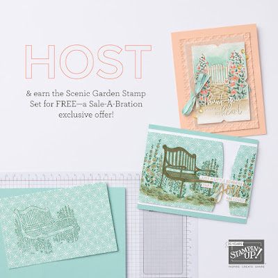 2023 Sale-A-Bration Host Special Stamp Set Scenic Garden Square Graphic