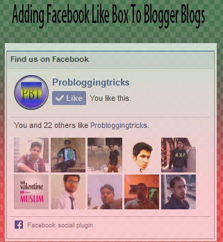 facebook like box for blogger