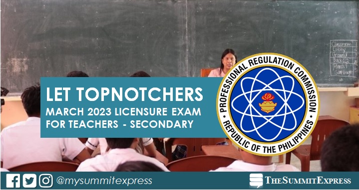 Top 10 Passers Secondary: March 2023 LET Teachers board exam results