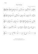 Fur Elise, free flute sheet music notes. Email ThisBlogThis!