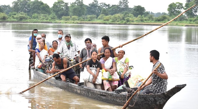 People Carrying their Daily Life Essentials, Disang River Disangmukh Sivasagar.