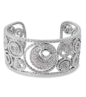 Diamond and silver cuff jewelry