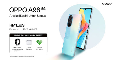 OPPO Memperkenalkan A98 5G yang Baharu, Menampilkan Pengecasan SUPERVOOCTM 67W Bertaraf Mercu dan Pengalaman Lancar