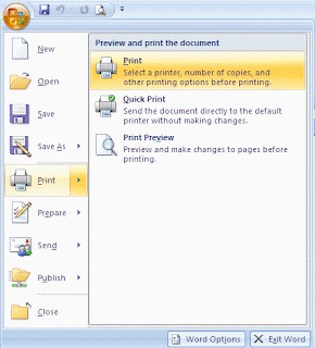 Cara Mencetak Dokumen di MS Word 2007