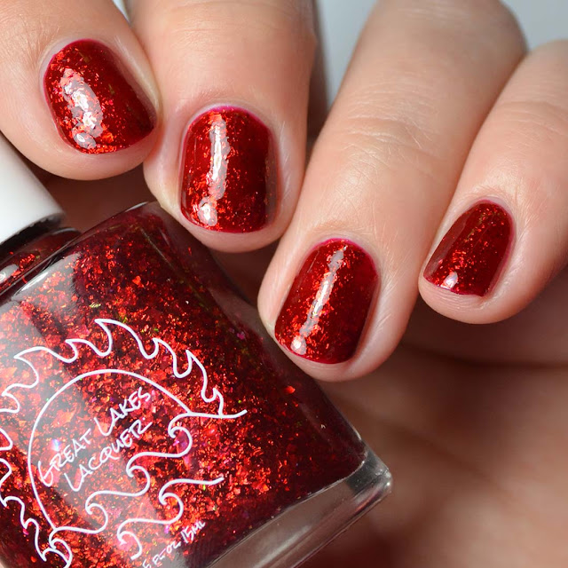 red flakie nail polish