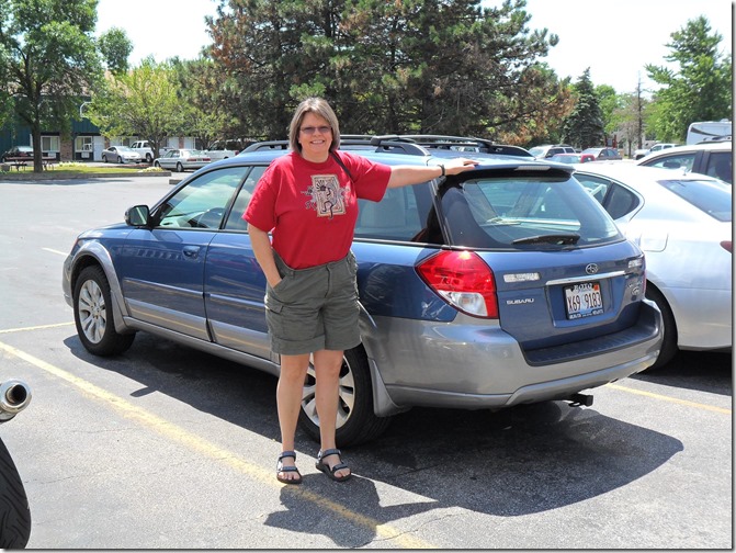 Lynne with Subaru