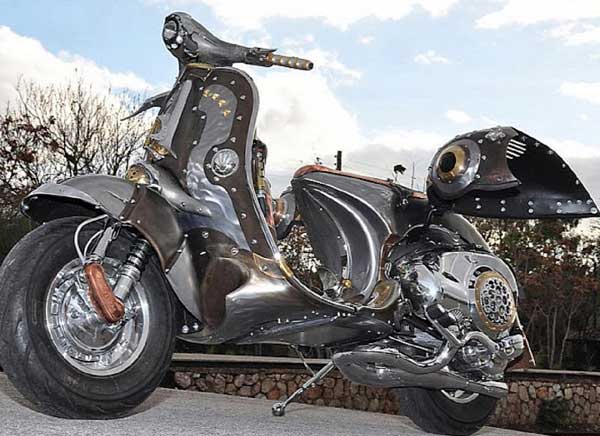 Gambar Modifikasi Motor Vespa Bergaya Steampunk