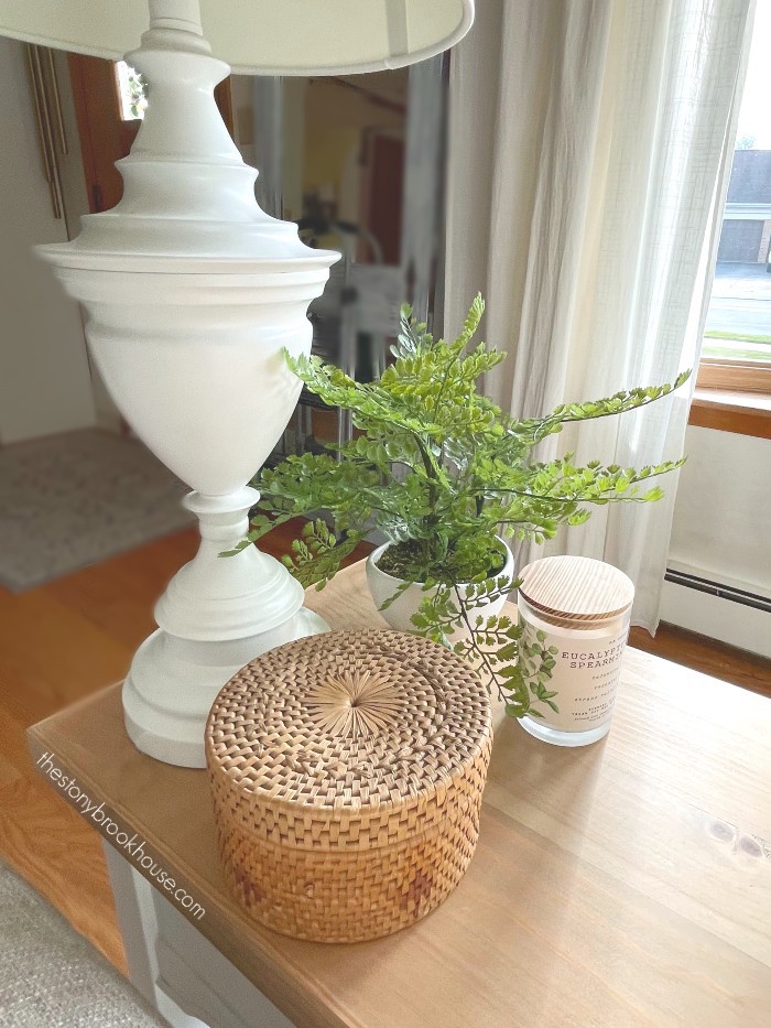 Faux fern on side table