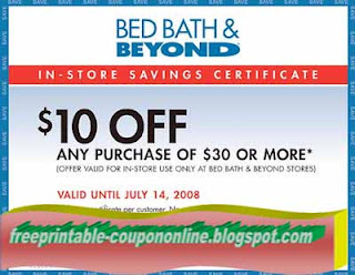 Free Printable Bed Bath and Beyond Coupons