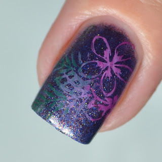 tropical flower nail art