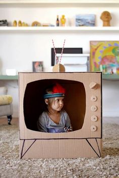 Recycle craft; kids toys made from cardboard