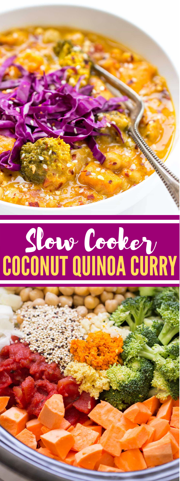 Slow Cooker Coconut Quinoa Curry #vegetarian #indianfood