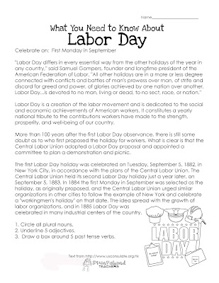 With this labor day worksheet, kids will gain more knowledge about this occasion as well as understand the meaning of labor day. 