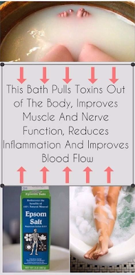 THIS BATH PULLS TOXINS OUT OF THE BODY; IMPROVES MUSCLE AND NERVE FUNCTION, REDUCES INFLAMMATION AND IMPROVES BLOOD FLOW