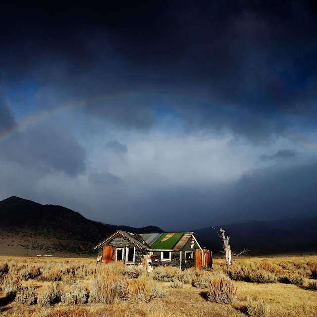 iPad Wallpaper - Abandoned House Under Rainbow