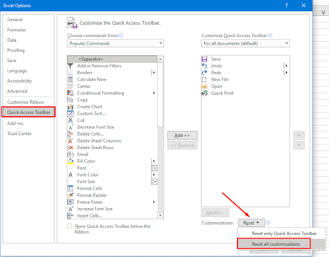 Cara Mengembalikan Setingan Awal Ribbon Menu di Microsoft Excel