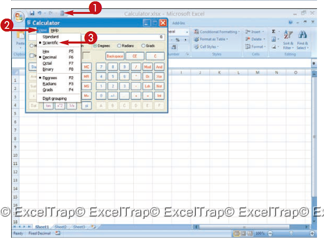 MS Excel : Add a CALCULATOR