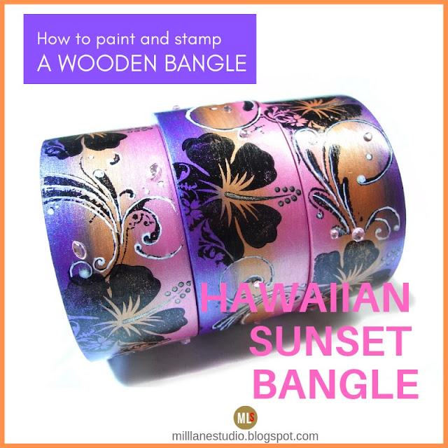Tropical sunset hibiscus bangle project header
