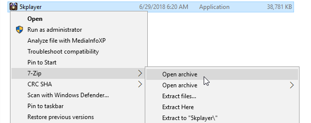 Open installer