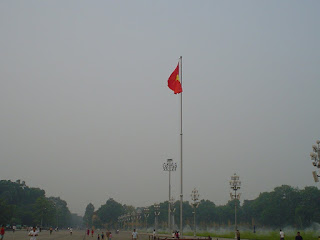 Vietnamese flag at Ho Chi Minh mausoleum