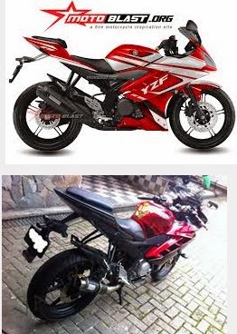 Gambar modif r15 merah hitam & warna biru