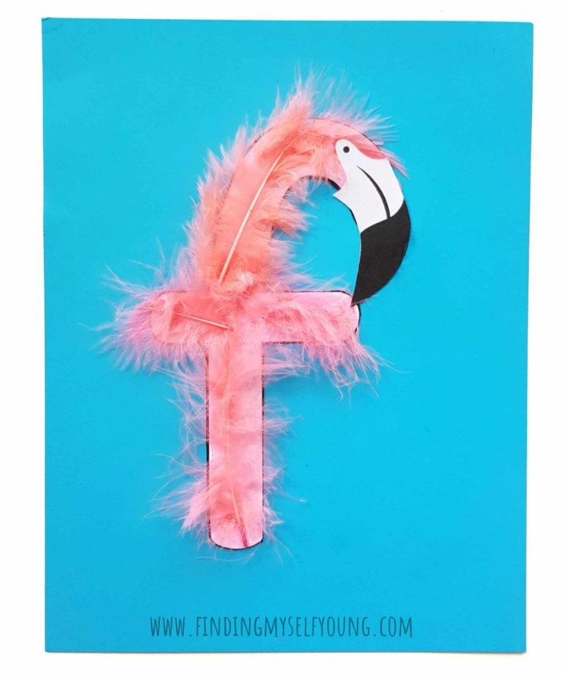 Lowercase letter f craft f is for flamingo.