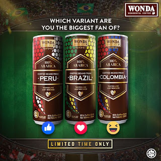 Wonda Coffee Malaysia with Brazilian, Colombian, Peruvian Variant at Limited Time Only