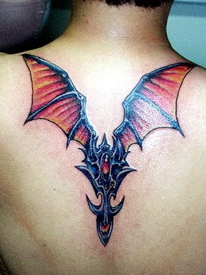 wings tattoo designs on upperback tattoos with bat tattoos