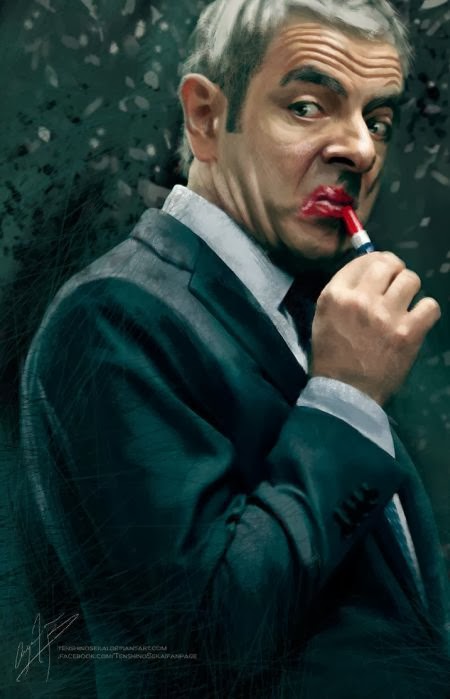 Angela Bermudez deviantart paintings movies pop culture films Rowan Atkinson as Johnny English in Johnny English Reborn