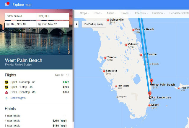 Map Google Flights