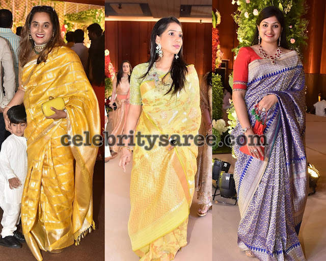 Cute Ladies in Uppada Benaras Sarees