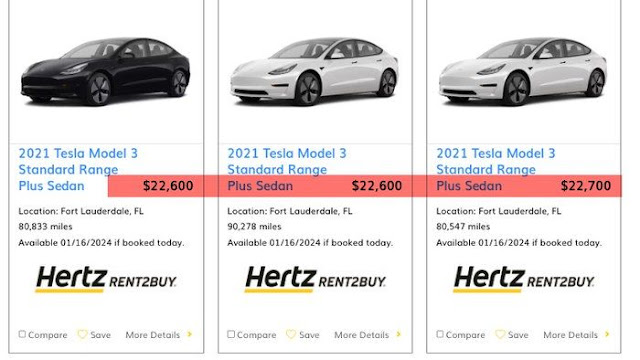«Hertz» продаёт свои электромобили