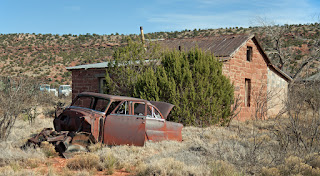 abandoned house car cuervo new mexico ghost town 