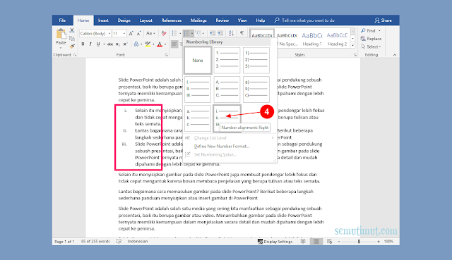 Cara Memasukan Angka Romawi di Microsoft Word