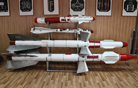 R-73 (AA-11 Archer), R-60 (AA-8 Aphid), and middle range missiles R-27T (AA-10 Alamo-B) and R-27R (AA-10 Alamo-A)