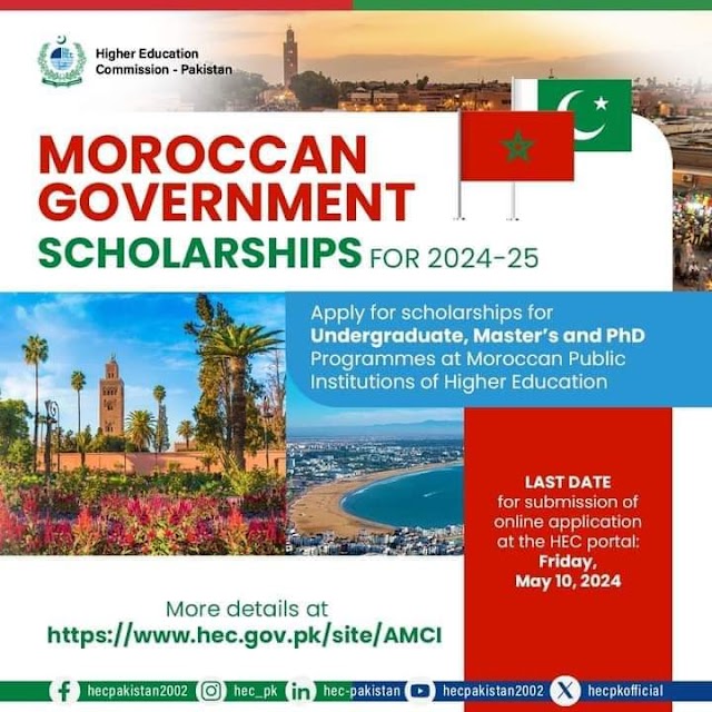 Moroccan Agency of International Cooperation (AMCIC) scholarships for Pakistani students-2024