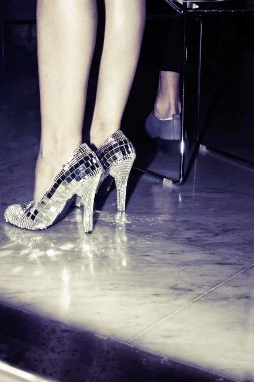 Mirror disco ball party shoes