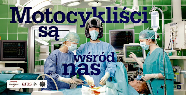 Motocykliści są wśród nas, kampania społeczna - chirurg sala operacyjna Warszawa szpital