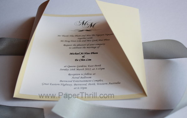 This lovely gatefold card embodies simplicity at its best The invitation 