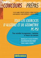 Tous les exercices d'algéber et de géométrie Pc- Psi
