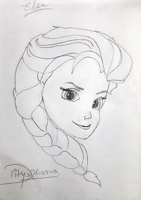 pencil sketch of Frozen