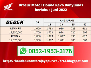 Brosur Motor Honda Revo Banyumas Juni 2022
