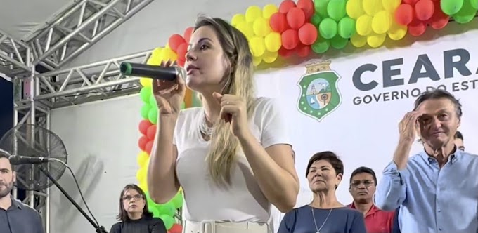 Onélia e Cirilo inauguram praça Mais Infância, em Quixeramobim, que terá um CEI, em breve.