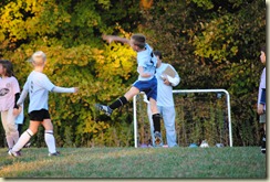 Elijah's soccer game in which he scored a goal! (5 October)