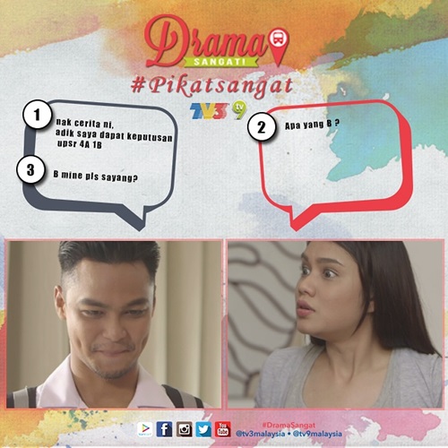 peraduan pikat sangat menerusi #dramasangat tv3, gambar peraduan pikat sangat – buat ayat pikat line, pemenang peraduan drama sangat tv3