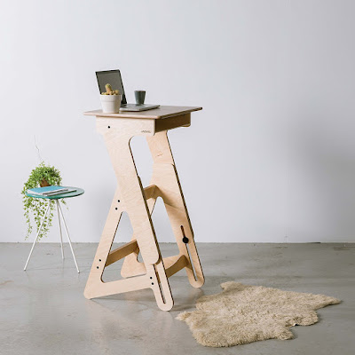 Adjustable Standing Desk for Home Office, Wood Desk with Ergonomic Footrest by JASWIG