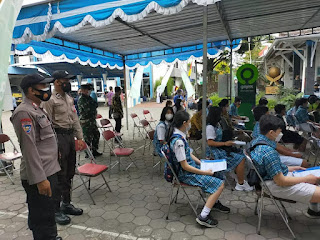 Pastikan Vaksinasi Lancar, Polsek Jetis Bantu Pengamanan di kantor PDAM Yogyakarta